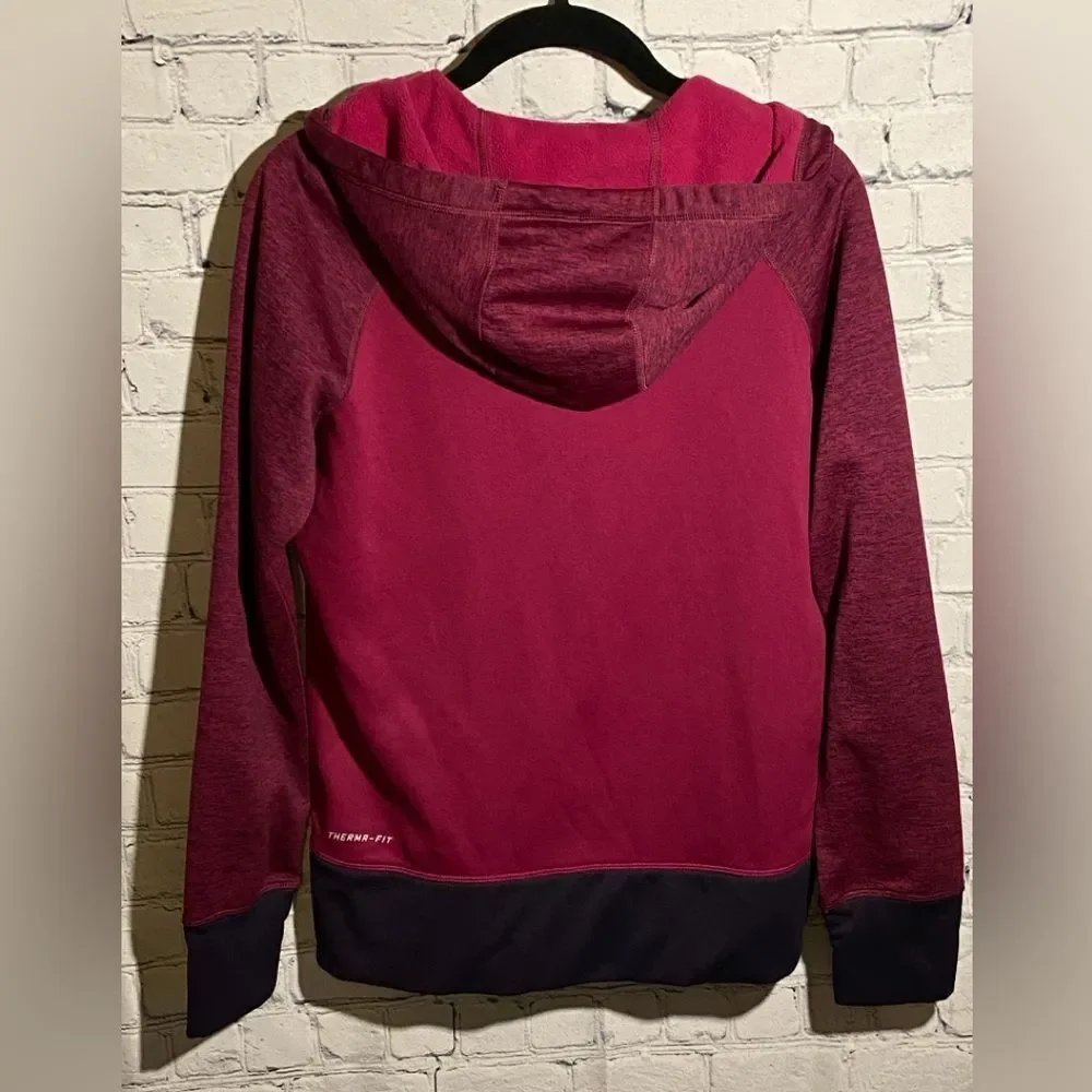 Nike Women's Therma-Fit Hoodie Size M Magenta and Navy Blue